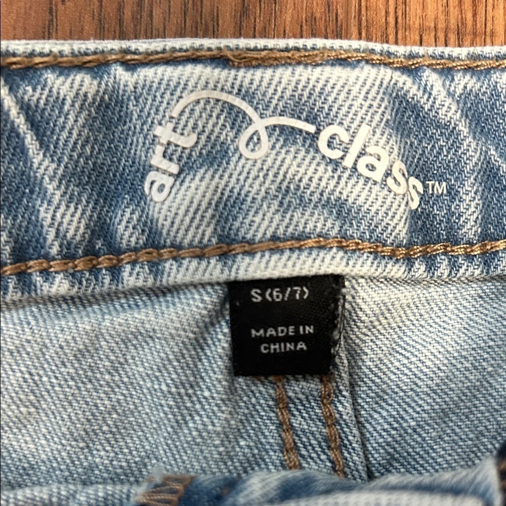 Target art class Light Blue Distressed Kids Shorts - Picture 4 of 4